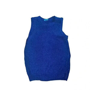 J. McLaughlin Navy Sweater Vest Sleeveless Knit Sz S Crew Neck Preppy Normcore